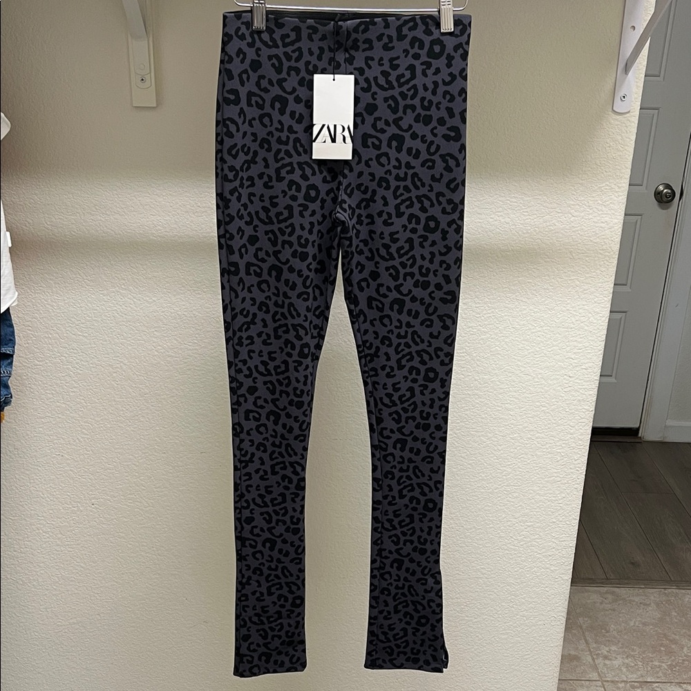 Zara Kids Charcoal Leopard Leggings